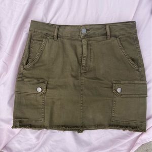 Garage Green Jean Skirt